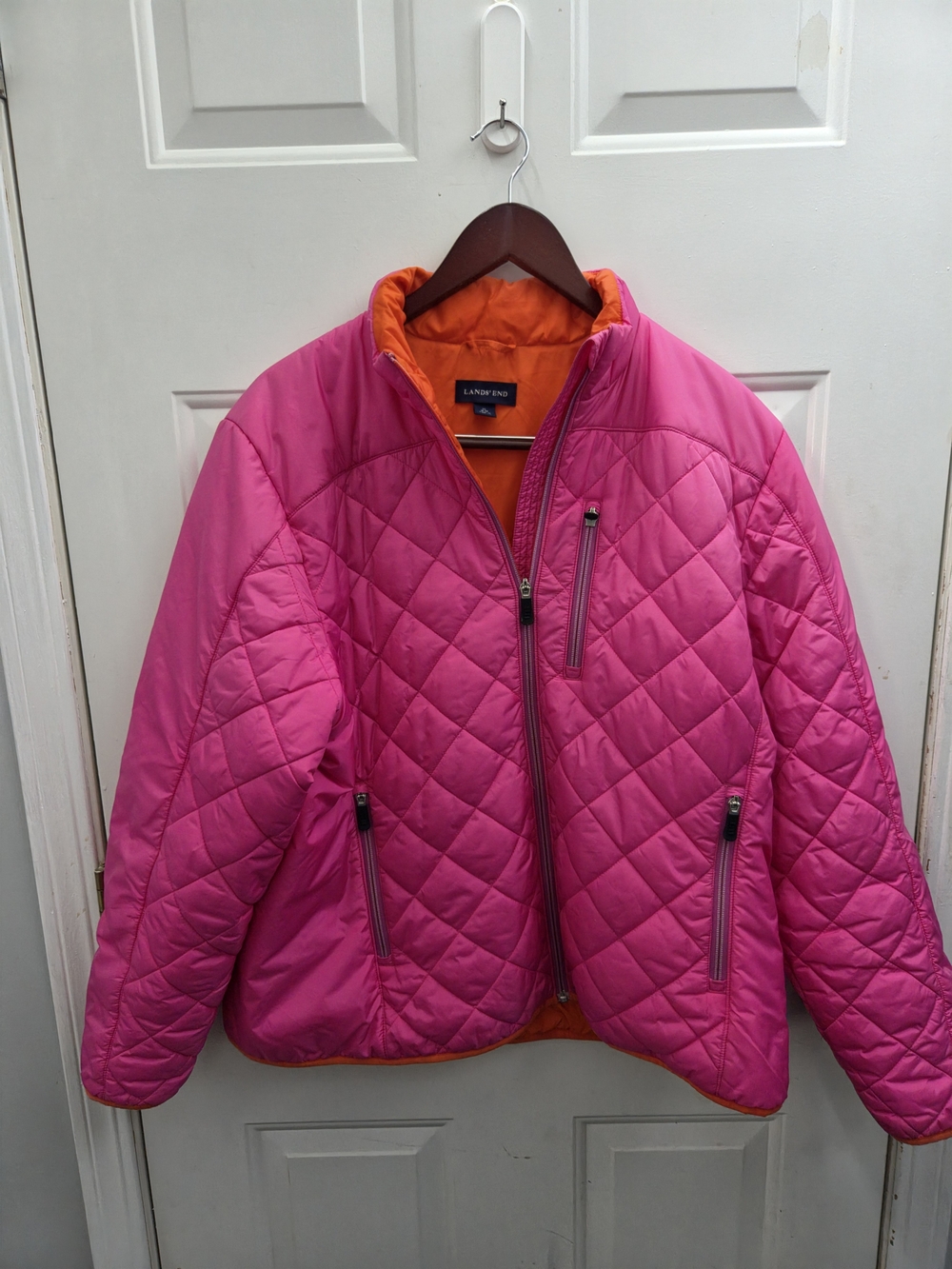 Lands' End Women's Quilted Jacket in Bright Pink